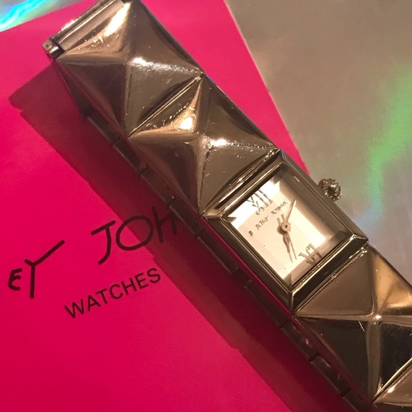 Silver stud Betsey Johnson watch vintage punk goth